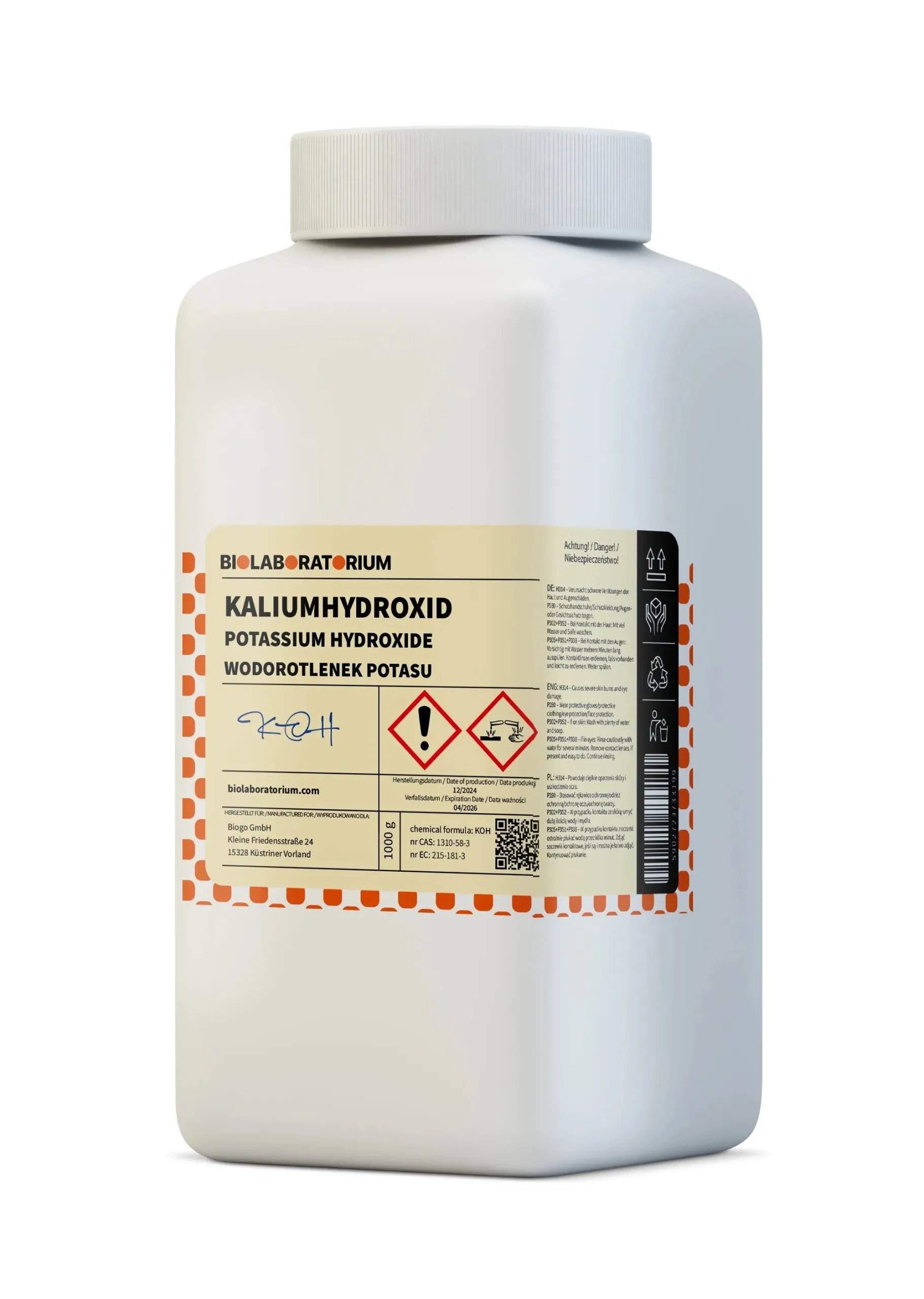 Kaliumhydroxid 1000g BIOLABORATORIUM