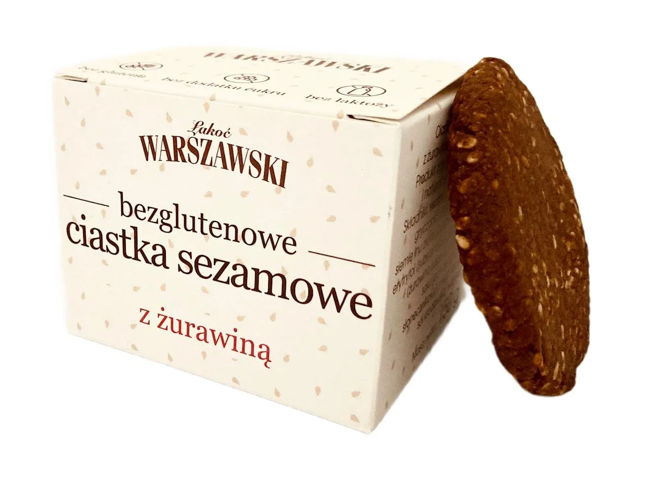 WARSZAWSKI SEZAMOWE Z ŻURAWINOWE (Hustenbonbons mit Preiselbeeren) 150 g - ŁAKOĆ WARSZAWSKI