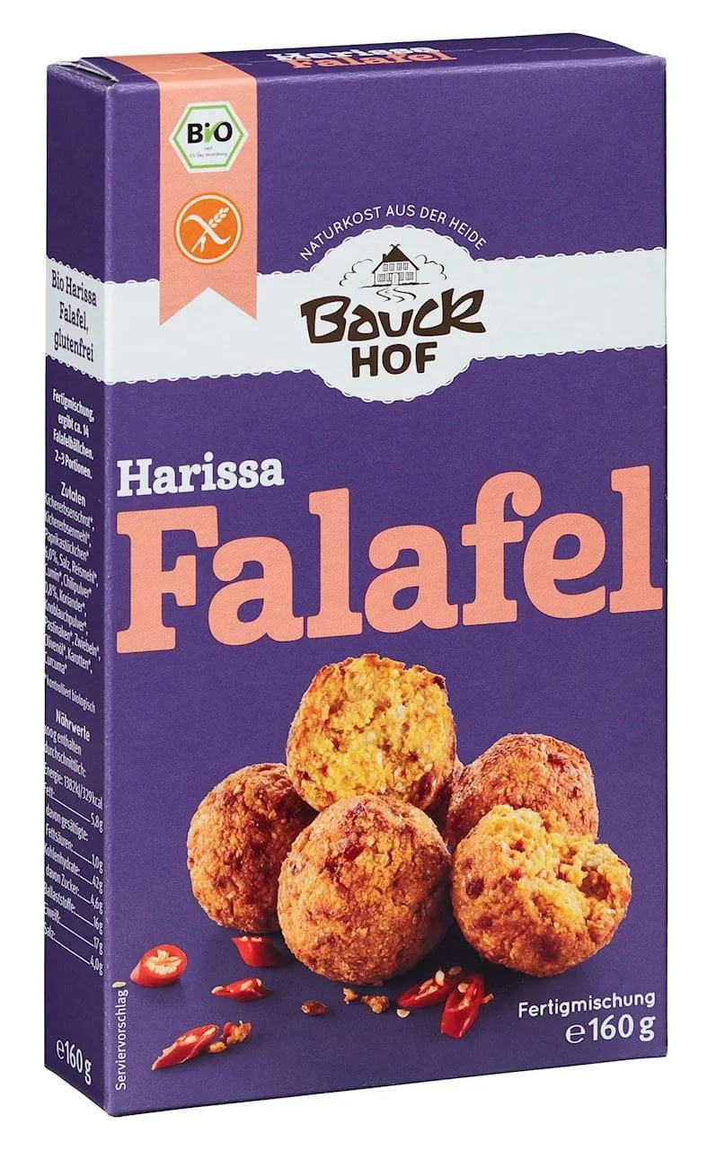 Glutenfreier Falafel-Mix mit Harissa-Gewürz BIO 160 g - BAUCK HOF