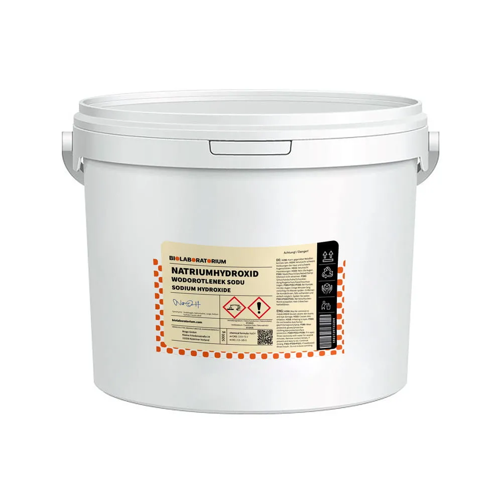 Ätznatron Natriumhydroxid NaOH Natronlauge Granulat 5 kg Biolaboratorium