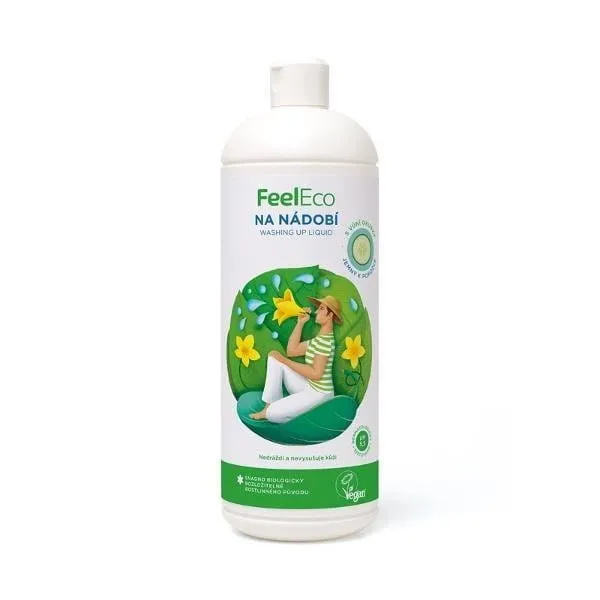 Obst- und Gemüsegeschirrspülmittel 1 Liter mit Gurkenduft FEEL ECO