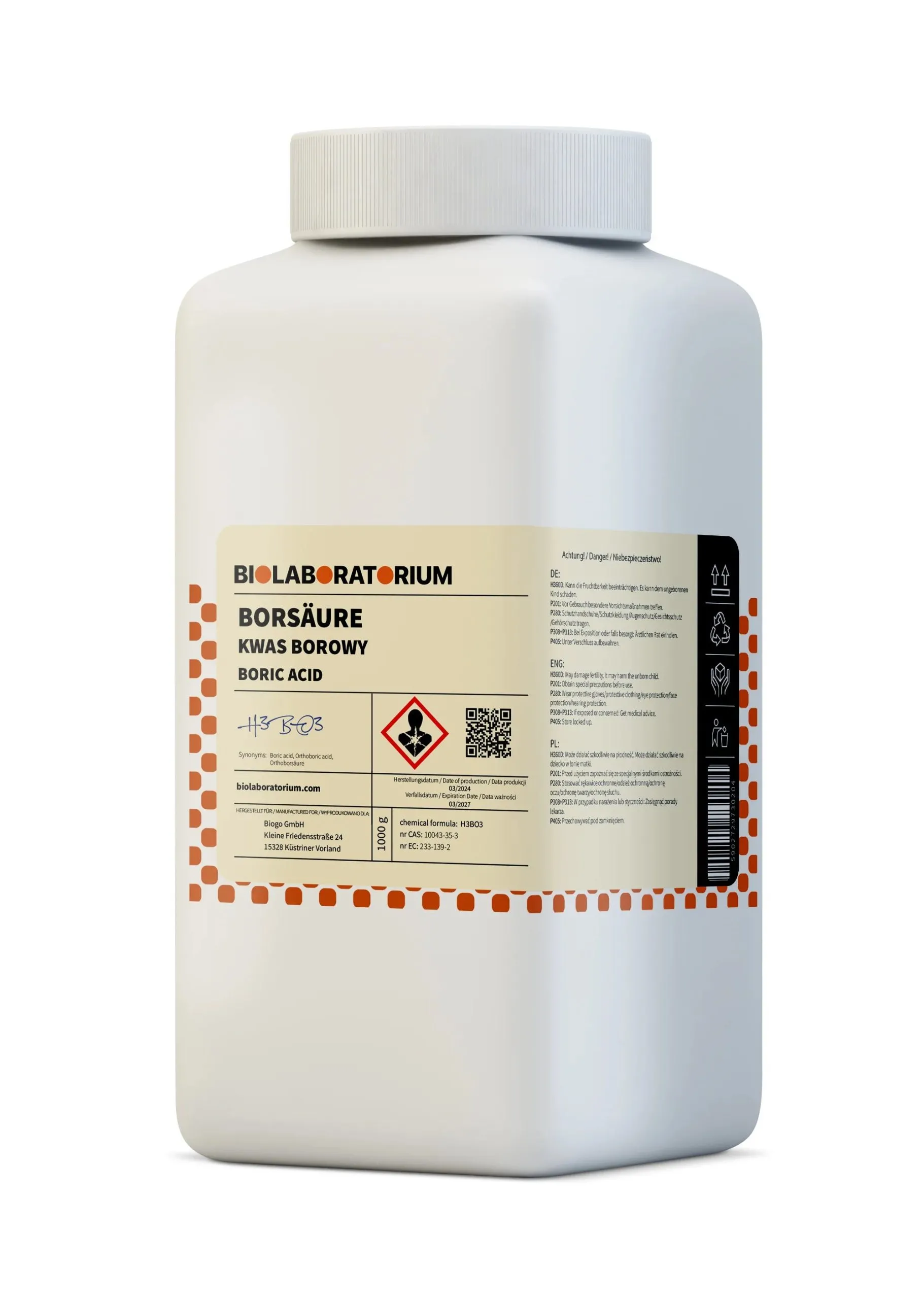 Borsäure 1kg BIOLABORATORIUM