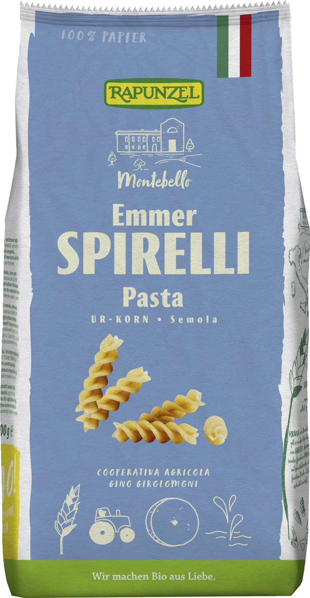 Rapunzel Pasta di Emmer Bio - Fusilli, 500 g
