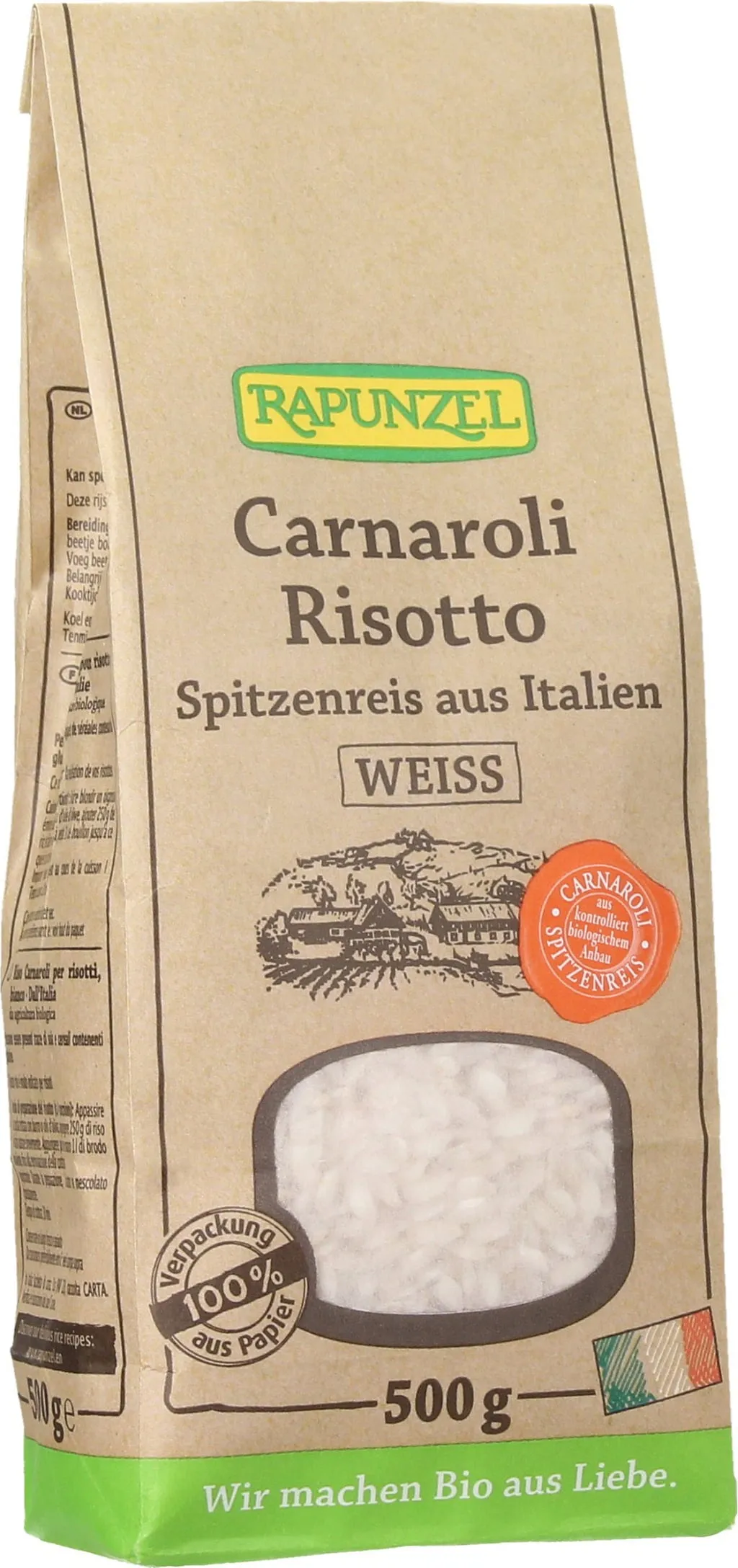 Rapunzel Riso Carnaroli Bio per Risotto - Bianco, 500 g